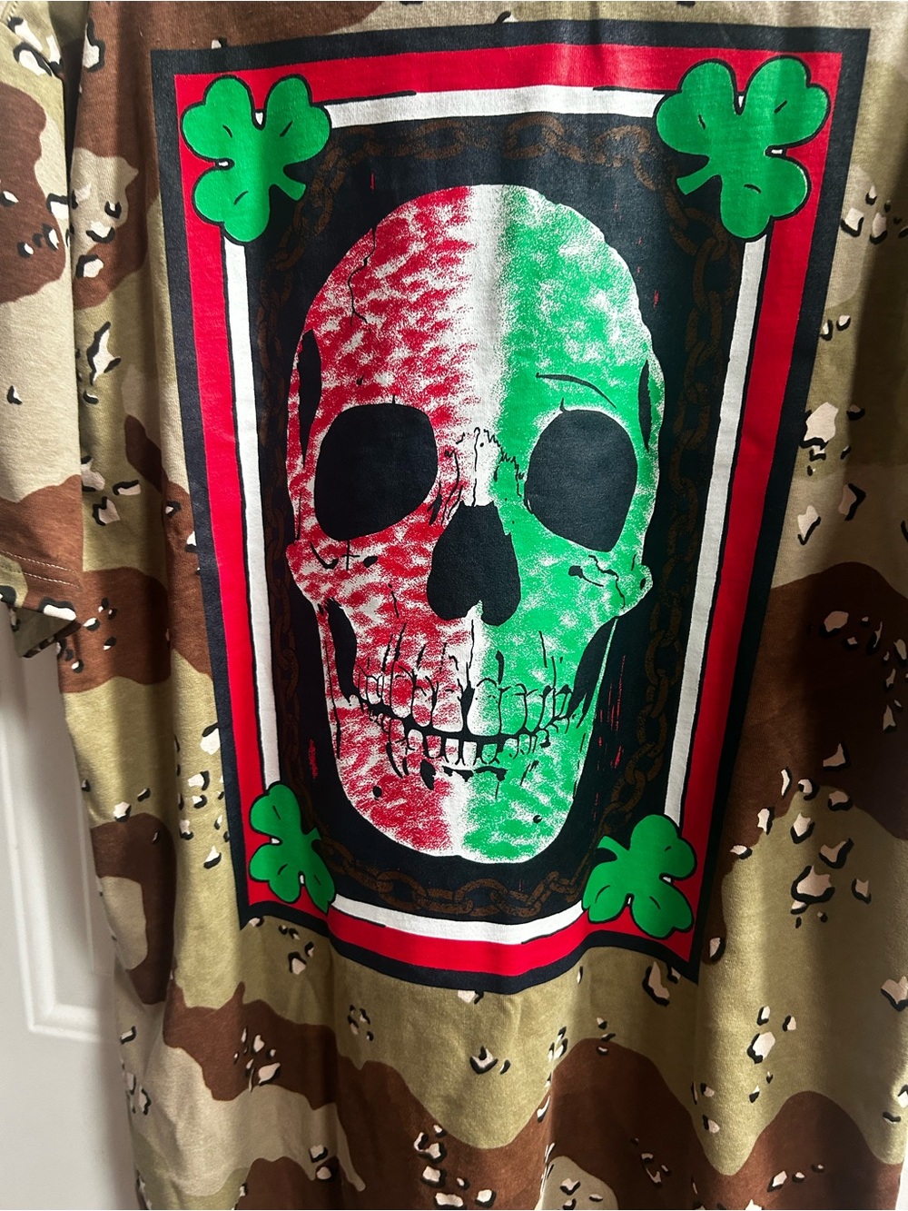 Supreme X Mike Kelley Banner Tee in Chocolate Chip Camo Tee Sz L